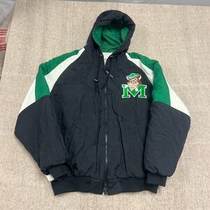 Vintage Marshall University Jacket Mens XL Black 1990s The Thundering Herd NCAA